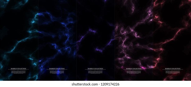 Marble collection abstract pattern texture dark cloud background template vector design