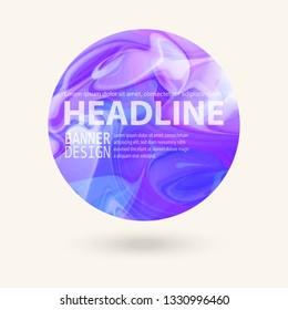 Marble color circle, hand drawn, abstract pattern. Rounded shapes isolated on white. Vector illustration.