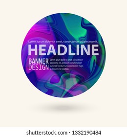 Marble color circle, hand drawn, abstract pattern. Rounded shapes isolated on white. Vector illustration.