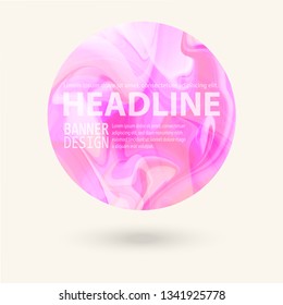 Marble color circle, hand drawn, abstract pattern. Rounded shapes isolated on white. Vector illustration.