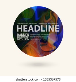 Marble color circle, hand drawn, abstract pattern. Rounded shapes isolated on white. Vector illustration.