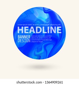 Marble color circle, hand drawn, abstract pattern. Rounded shapes isolated on white. Vector illustration.