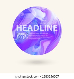 Marble color circle, hand drawn, abstract pattern. Rounded shapes isolated on white. Vector illustration.