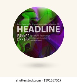 Marble color circle, hand drawn, abstract pattern. Rounded shapes isolated on white. Vector illustration.