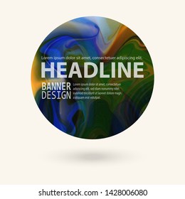 Marble color circle, hand drawn, abstract pattern. Rounded shapes isolated on white. Vector illustration.