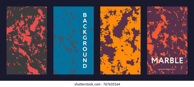 Marble color covers set. Fluid shapes composition. Futuristic design posters. Eps10 vector.