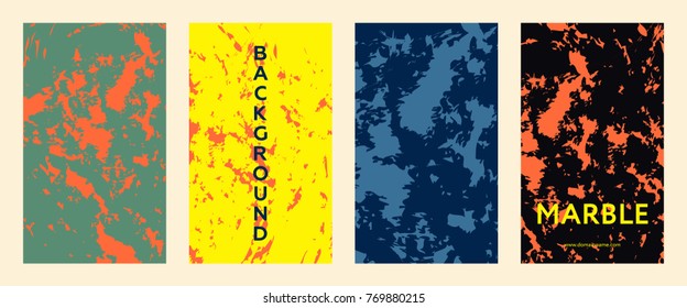 Marble color covers set. Fluid shapes composition. Futuristic design posters. Eps10 vector.