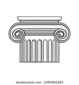 marble column ancient cartoon. stone ionic, vintage building, statue pedestal marble column ancient sign. isolated symbol vector illustration