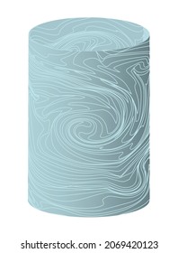 Marble Cylinder. Stone geometric body of revolution. Vector illustration