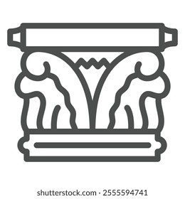 Marble decor column line icon, exhibition concept. Vector graphics. Statue ceramic gypsum sign on white background, outline style icon for mobile or web design