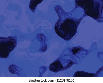 Marble digital abstract background. Liquid surface with blue color. Blue liquid flows image. Blue shades texture. Blue vector for wallpaper or card template.