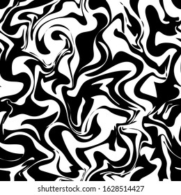 Marble effect. Abstract grunge texture. Liquid blots. Brush seamless pattern. Watercolor background. Fluid paint stains. Creative design. Repeating marbling splash. Stone suminagashi onyx. Vector