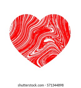 Marble effect heart. Valentine's day. Vector illustration.