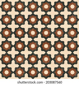 marble floor tiles, abstract geometric pattern with floral motif and texture, seamless vector illustration
