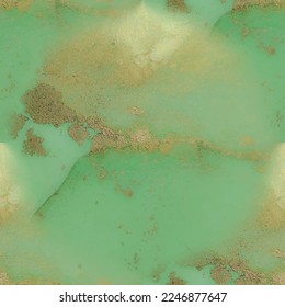Marble Foil Vector Ink. Green Ink Paint. Luxury Abstract Painting. Vector Seamless Repeat. Copper Alcohol Ink Watercolor. Gold Marble Background. Luxury Water Color Canvas. Green Abstract Watercolor.