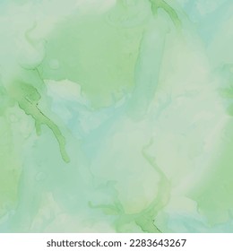 Marble Foil Vector Ink. Metal Water Color Background. Green Ink Paint. Blue Marble Background. Gold Seamless Watercolor. Vector Abstract Template. Golden Alcohol Ink Canvas. Fluid Elegant Repeat.