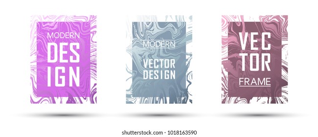 Marble frame vector design set.  Luxurious gift vouchers, business cards, party flyers, invitations, music postes templates. Gradient marble texture vector. Modern fluid music party graphics.