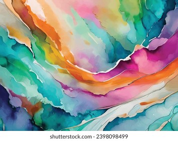 Marble Fusion: Elegant Watercolor Infused Background