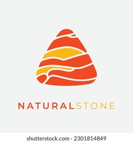 Marble or Gem Stone or Natural Stone Pattern in Triangle Shape Logo Concept