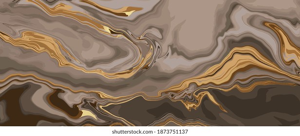 Marble and gold abstract background texture. Vector marbling  with natural luxury style swirls of marble and gold powder.