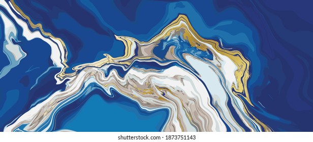Marble and gold abstract background texture. Vector marbling  with natural luxury style swirls of marble and gold powder.