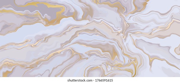 Marble and gold abstract background vector. Marbling wallpaper design with natural luxury style swirls of marble and gold powder.	