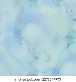 Marble Gold Alcohol Ink. Green Art Paint. Modern Abstract Template. Fluid Seamless Repeat. Blue Marble Watercolor. Luxury Vector Ink Canvas. Foil Abstract Background. Bronze Water Color Background.