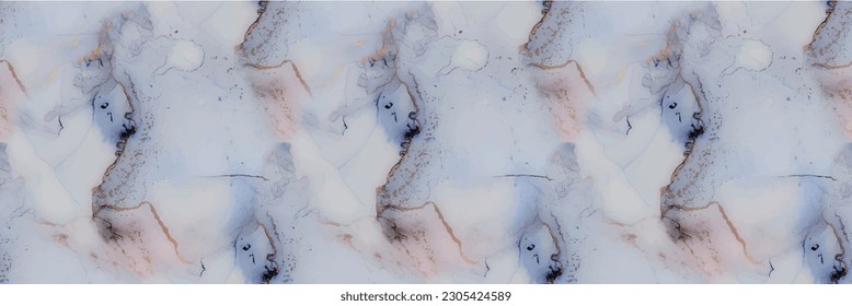Marble Gold Art. Lilac Vector Ink Canvas. Blue Gradient Background. Fluid Blue Pattern. Violet Marble Ink Watercolor. Purple Alcohol Ink Background. Vector Seamless Template Pink Water Color Paint.