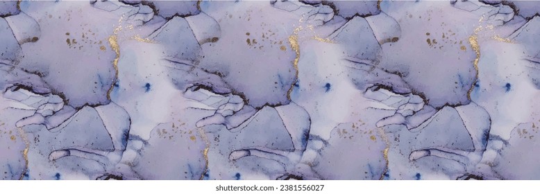 Marmor Gold Art. Vektor abstrakte Vorlage violetter Marmor Farbe Wasser Farbe. Violett-Vektorgrafik-Marmor. Blaue Alkoholfarbe Farbe. rosafarbener abstrakter Hintergrund. Lilac Aquarell Aquarell Hellblaue Textur.