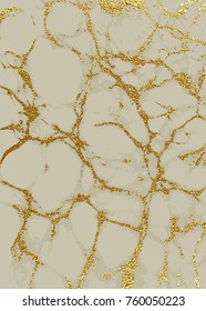 Marble with Gold, Glitter, Sparkles background . Golden effect. Trendy template for New Year, Wedding, Birthday, Flyers, Logo Banners Party Invitation card. Grunge design. Patina foil element design.