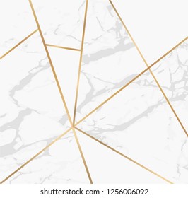 Marble gold line luxury pattern vector