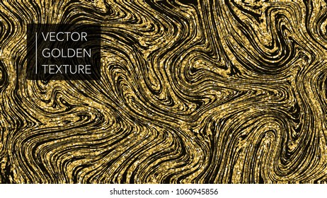Marble gold texture background. Abstract luxury golden glitter marbling pattern for fabric, tile, design or gift wrapping. Realistic business or wedding cover card. Vector wtite and black art