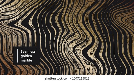 Marble gold texture seamless background.  Abstract golden marbling seamless pattern for fabric, tile, interior design or gift wrapping . Realistic pattern, business or wedding cover card. Vector.