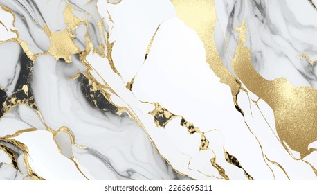 Marble with gold. Vector texture background. Wedding luxury card