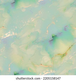 Marble Gold Watercolor. Foil Marble Watercolor. Marble Ink Luxury Vector. Light Seamless Repeat. Blue Gradient Background. Metal Alcohol Ink Background. Green Ink Paint. Luxury Rock Abstract Painting