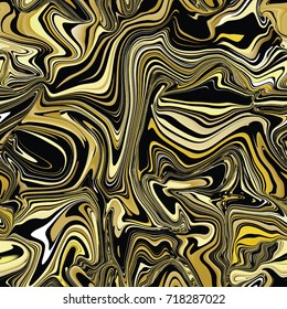 Marble golden seamless pattern. Vector illustration.
