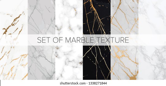 Marble with golden texture background. Applicable for design covers, presentation, invitation, flyers, annual reports, posters and business cards. Modern artwork - Vector illustration set