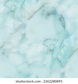 Marble Green Alcohol Ink. Blue Marble Background. Golden Vector Ink Canvas. Gold Seamless Watercolor. Copper Water Color Watercolor. Foil Ink Paint. Vector Seamless Template. Geode Elegant Repeat.