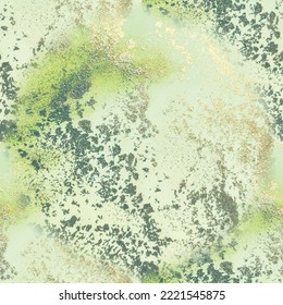 Marble Green Alcohol Ink. Luxury Vector Ink Marble. Foil Art Paint. Copper Water Color Background. Light Seamless Repeat. Modern Seamless Painting. Gold Marble Watercolor. Gold Gradient Background.