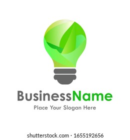Marble green bulb vector logo template. Suitable for business, art and web