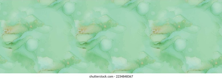 Tinta vectorial verde de mármol. Fondo de color de agua brillante. Pintura de tinta dorada. Color de agua azul abstracto. Fondo De Mármol De Foil. Lienzo de tinta de alcohol de lujo. Textura sin foco geode. Plantilla Resumen De Lujo.