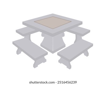 Mesa de caballo de mármol para sentarse.