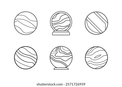 marble icon line art vector illustration