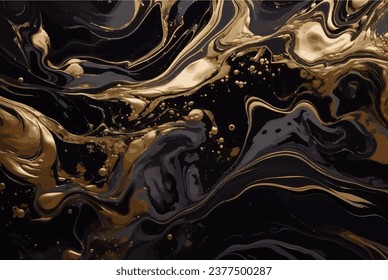 Marble ink abstract art from exquisite original painting for abstract background . Painting was painted.