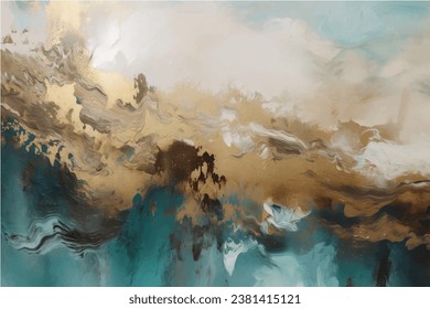 Marble ink abstract art from exquisite original painting for abstract background . Painting was painted on high quality paper texture to create smooth marble background pattern of ombre alcohol ink .