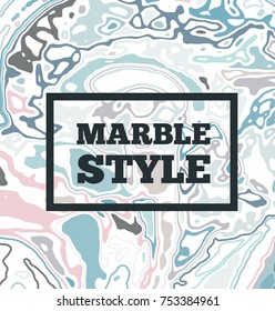 Marble ink background. Vector illustration with topographic lines