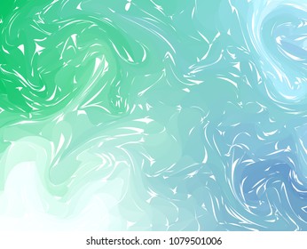 Marble ink colorful. Green Blue marble pattern texture abstract background. can be used for background or wallpaper. Vector illustration