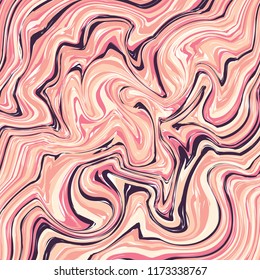 Marble or ink pattern. Wavy stripes colorful bright painted vector background. Abstract fashion texture. Graphic style for wallpaper, wrapping, fabric, background, apparel, print, banner