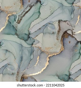 Marble Ink Vector. Gold Marble Background. Marble Alcohol Ink. Seamless Marble Watercolor. Bronze Water Color. Fluid Elegant Glitter. Green Art Paint. Modern Abstract Template. Green Luxury Watercolor