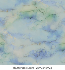 Marmorfarben-Vektorgrafik. Luxuriöse abstrakte Vorlage. Vektornahtlose Textur. blauer Marmor-Hintergrund. Golden Oriental Water Farbe. Bronze-Alkohol-Tinte. Grüner goldener Hintergrund. rosafarbene Tinte. Marmor mit Aquarellfarben.